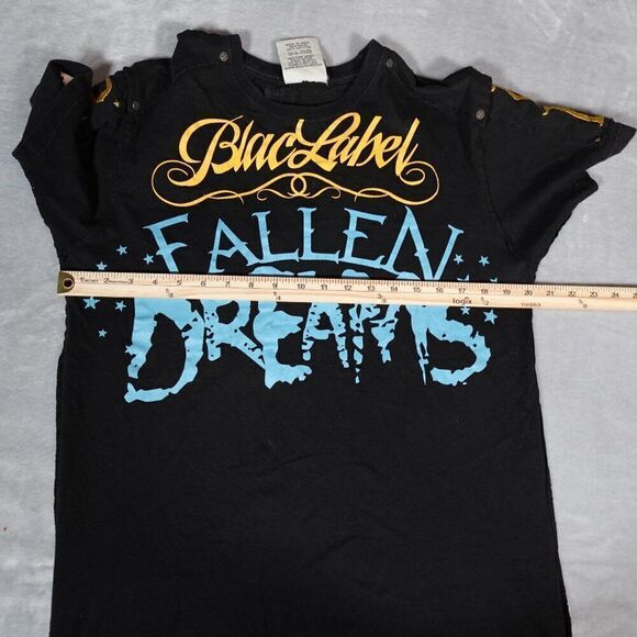 Blac Label Fallen Dreams T Shirt Mens M Grunge Double Sided Y2K Black - Picture 10 of 11